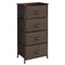 mDesign Tall Dresser Storage Tower Stand with 4 Fabric Drawers